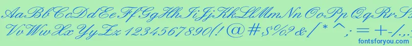 EnglishWd Font – Blue Fonts on Green Background