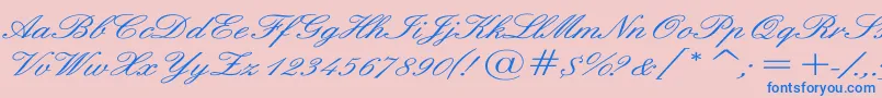 EnglishWd-Schriftart – Blaue Schriften auf rosa Hintergrund