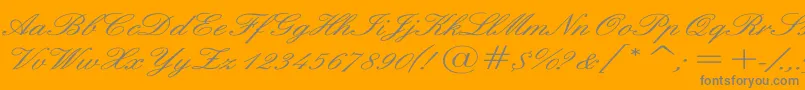 EnglishWd-Schriftart – Graue Schriften auf orangefarbenem Hintergrund