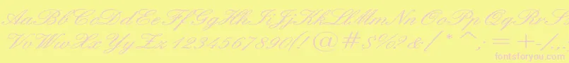 EnglishWd Font – Pink Fonts on Yellow Background