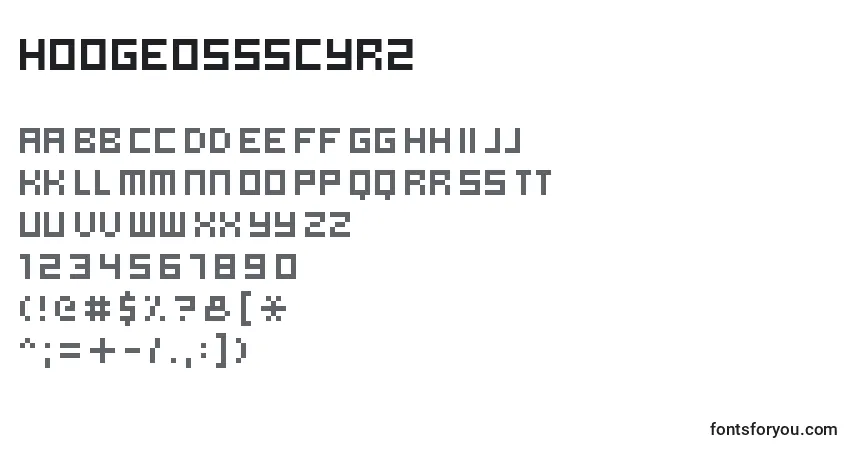 Hooge0555Cyr2フォント–アルファベット、数字、特殊文字