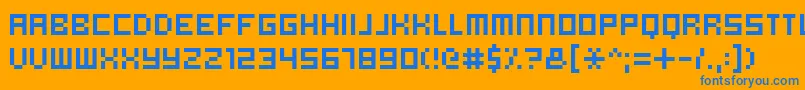 Hooge0555Cyr2 Font – Blue Fonts on Orange Background