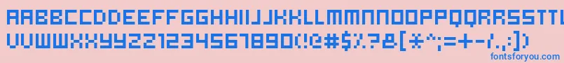 Hooge0555Cyr2 Font – Blue Fonts on Pink Background