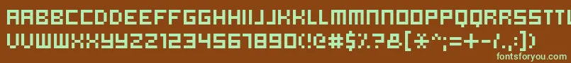 Weitere Informationen zur Hooge0555Cyr2-Schriftart Hooge0555Cyr2-Schriftart – Grüne Schriften auf braunem Hintergrund