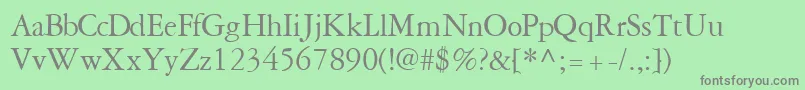 GaramondreprisesskRegular Font – Gray Fonts on Green Background