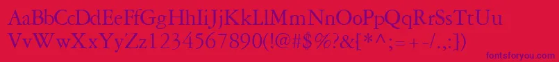 GaramondreprisesskRegular Font – Purple Fonts on Red Background