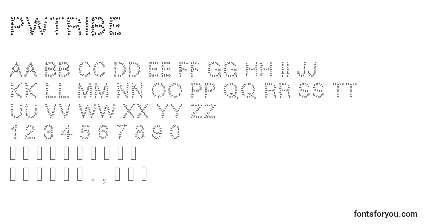 Schriftart Pwtribe – Alphabet, Zahlen, spezielle Symbole