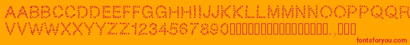 Pwtribe-Schriftart – Rote Schriften auf orangefarbenem Hintergrund