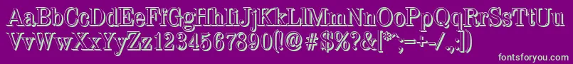 ValenciashadowRegular Font – Green Fonts on Purple Background