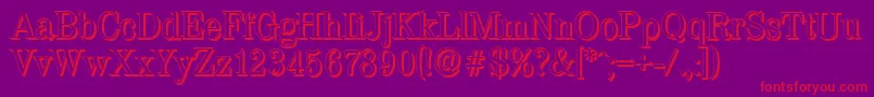 ValenciashadowRegular Font – Red Fonts on Purple Background