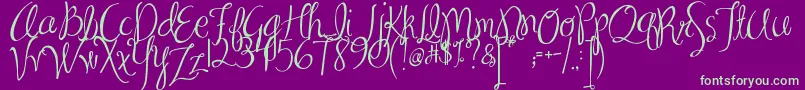 MaSexy Font – Green Fonts on Purple Background