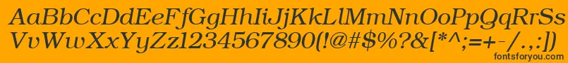 Шрифт ErBukinist866Italic – чёрные шрифты на оранжевом фоне