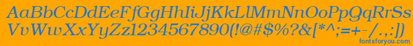 Шрифт ErBukinist866Italic – синие шрифты на оранжевом фоне