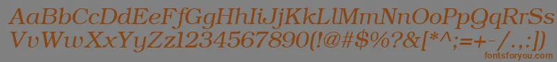 ErBukinist866Italic Font – Brown Fonts on Gray Background