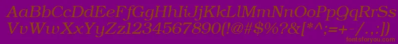 ErBukinist866Italic Font – Brown Fonts on Purple Background