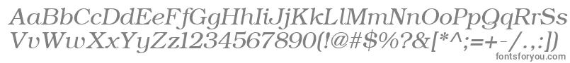 Шрифт ErBukinist866Italic – серые шрифты на белом фоне