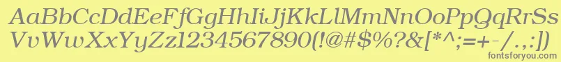 ErBukinist866Italic Font – Gray Fonts on Yellow Background