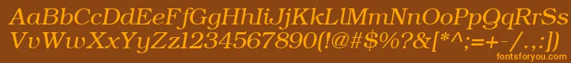 ErBukinist866Italic Font – Orange Fonts on Brown Background