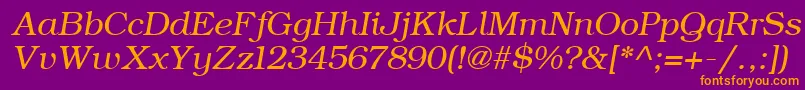 ErBukinist866Italic Font – Orange Fonts on Purple Background