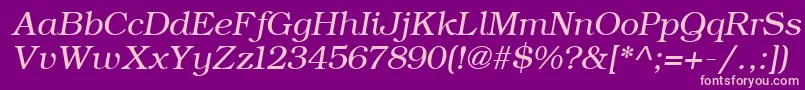 ErBukinist866Italic Font – Pink Fonts on Purple Background