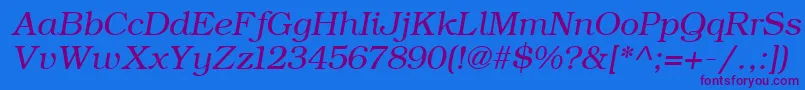 ErBukinist866Italic Font – Purple Fonts on Blue Background