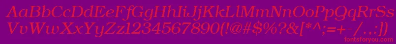 ErBukinist866Italic Font – Red Fonts on Purple Background