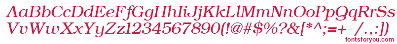 Шрифт ErBukinist866Italic – красные шрифты на белом фоне