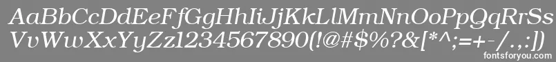 フォントErBukinist866Italic – 灰色の背景に白い文字