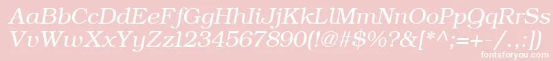 ErBukinist866Italic-Schriftart – Weiße Schriften auf rosa Hintergrund