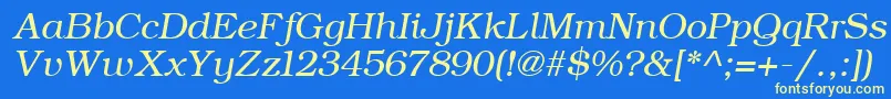 Шрифт ErBukinist866Italic – жёлтые шрифты на синем фоне