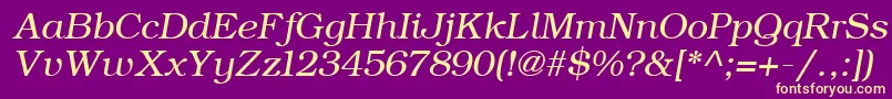 Шрифт ErBukinist866Italic – жёлтые шрифты на фиолетовом фоне