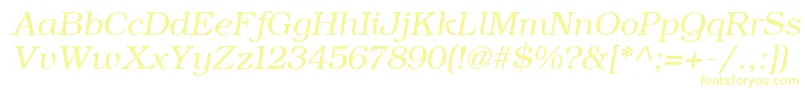 フォントErBukinist866Italic – 黄色のフォント