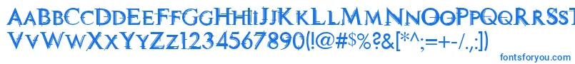 TechnoviaCaps-fontti – siniset fontit valkoisella taustalla