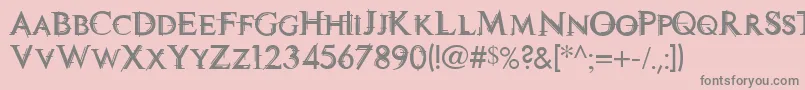 TechnoviaCaps Font – Gray Fonts on Pink Background