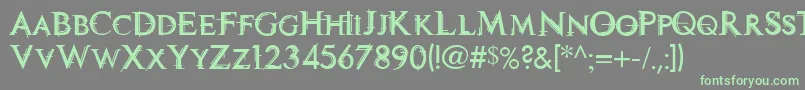 TechnoviaCaps Font – Green Fonts on Gray Background