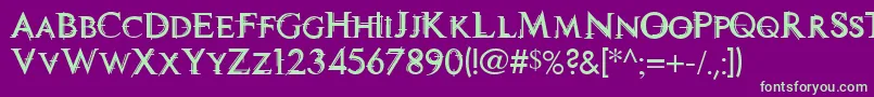 TechnoviaCaps Font – Green Fonts on Purple Background