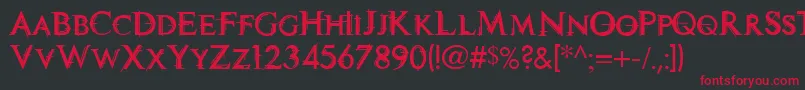 TechnoviaCaps Font – Red Fonts on Black Background