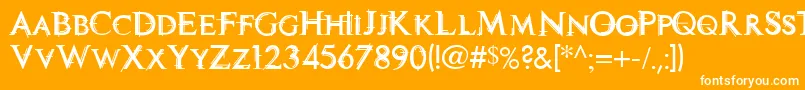 TechnoviaCaps Font – White Fonts on Orange Background