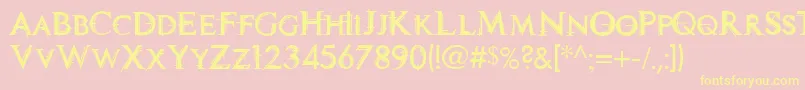 TechnoviaCaps Font – Yellow Fonts on Pink Background