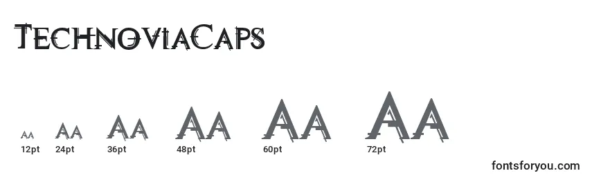 Größen der Schriftart TechnoviaCaps