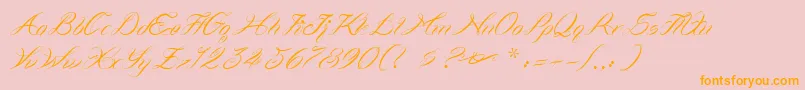 Curlings Font – Orange Fonts on Pink Background