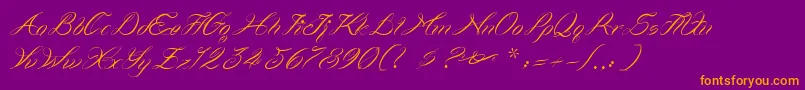 Curlings Font – Orange Fonts on Purple Background