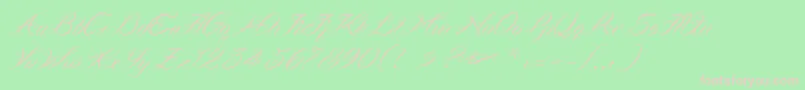 Curlings Font – Pink Fonts on Green Background