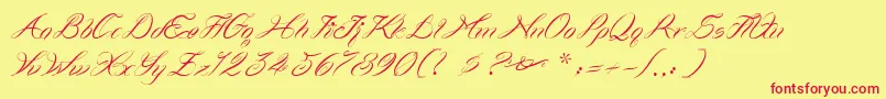 Curlings Font – Red Fonts on Yellow Background