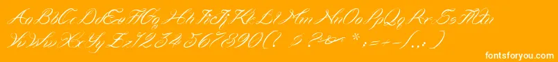 フォントCurlings – オレンジの背景に白い文字