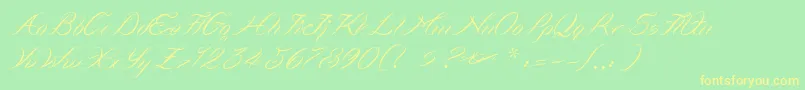 Curlings Font – Yellow Fonts on Green Background