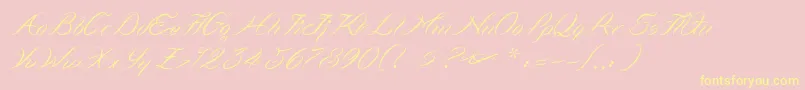 Curlings Font – Yellow Fonts on Pink Background