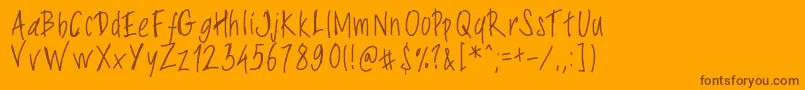 Шрифт Pwslimyfonts – коричневые шрифты на оранжевом фоне