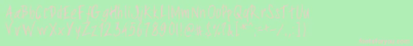 フォントPwslimyfonts – 緑の背景にピンクのフォント