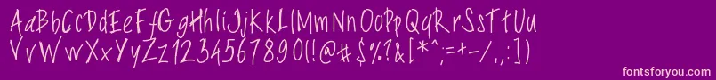Pwslimyfonts Font – Pink Fonts on Purple Background